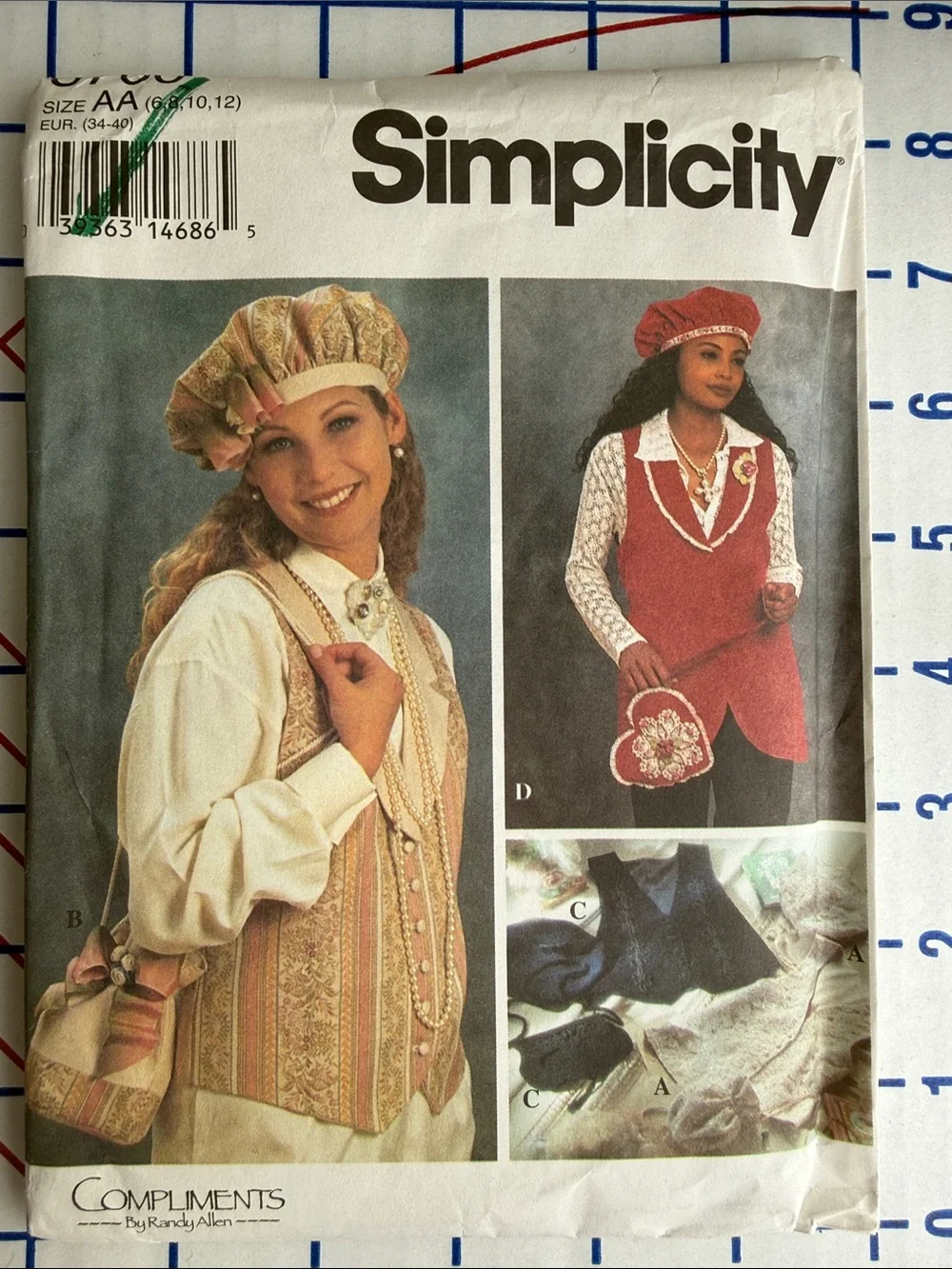 Simplicity Women's Red Vest and Matching Beret Set